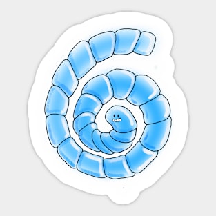 Happy blue jelly worm Sticker